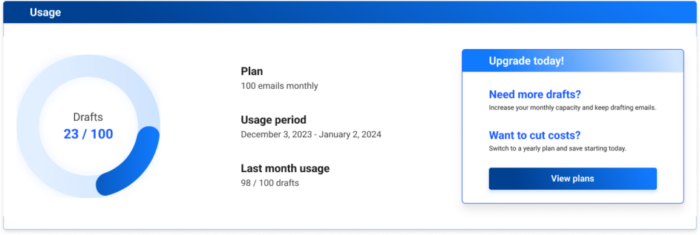 Usage Card Usage Card